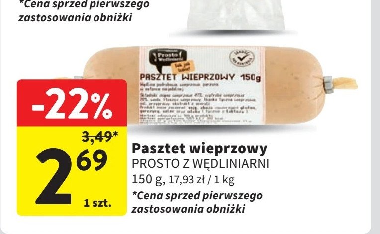 Pasztet wieprzowy Intermarche prosto z wędliniarni promocja