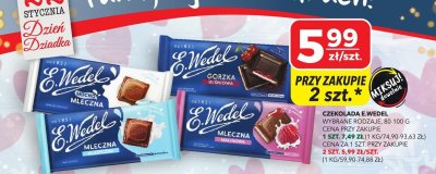 Czekolada E.Wedel mleczna promocja w Top Market