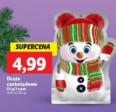 Draże czekoladowe bałwan promocja