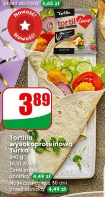 Tortilla wysokoproteinowa Turka promocja w Dino