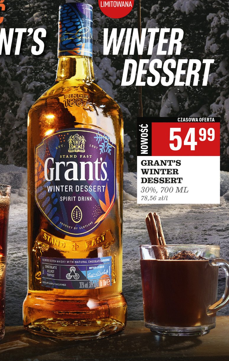 Whisky winter dessert Grant's promocja w Biedronka