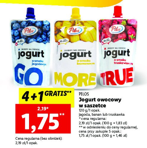 Jogurt o smaku bananowym Pilos promocja