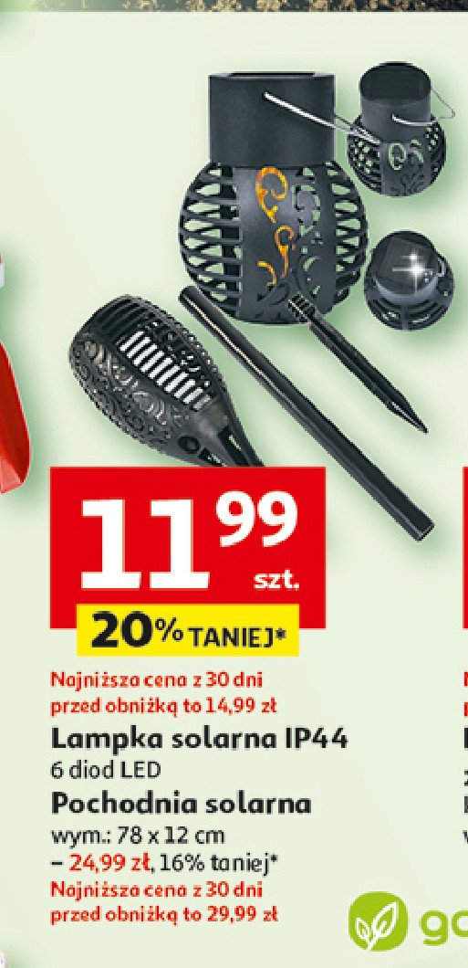 Pochodnia solarna 78 x 12 cm Garden star promocja w Auchan