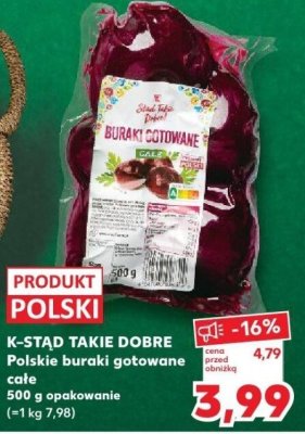 Polskie buraki gotowane całe 500 g opakowanie promocja w Kaufland