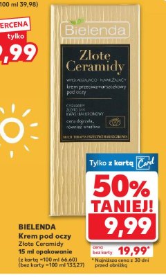 Wyg艂adzaj膮co-nawil偶aj膮cy krem przeciwzmarszczkowy pod oczy Bielenda z艂ote ceramidy promocja