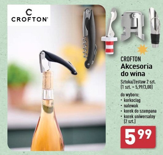 Nalewak do wina Crofton promocja w Aldi