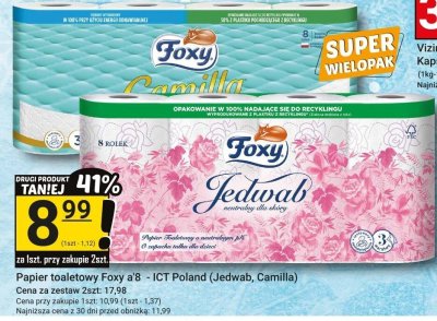 Papier toaletowy Foxy a'8 - ICT Poland (Jedwab, Camilla) promocja w Hitpol