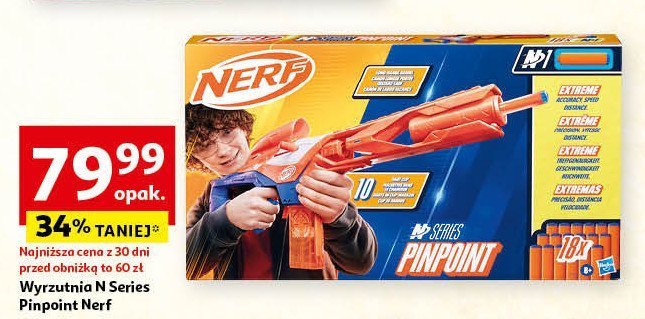 Wyrzutnia pinpoint Nerf promocja w Auchan