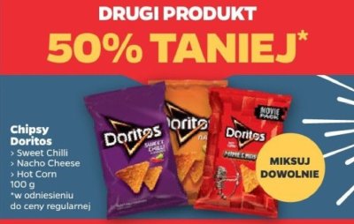 Chipsy Doritos > Sweet Chilli > Nacho Cheese > Hot Corn promocja w Netto