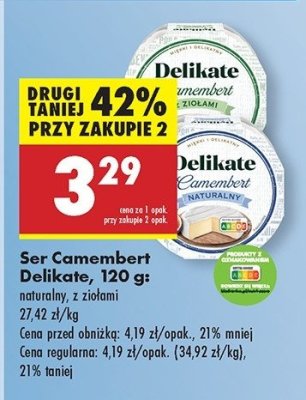 Ser camembert naturalny Delikate promocja