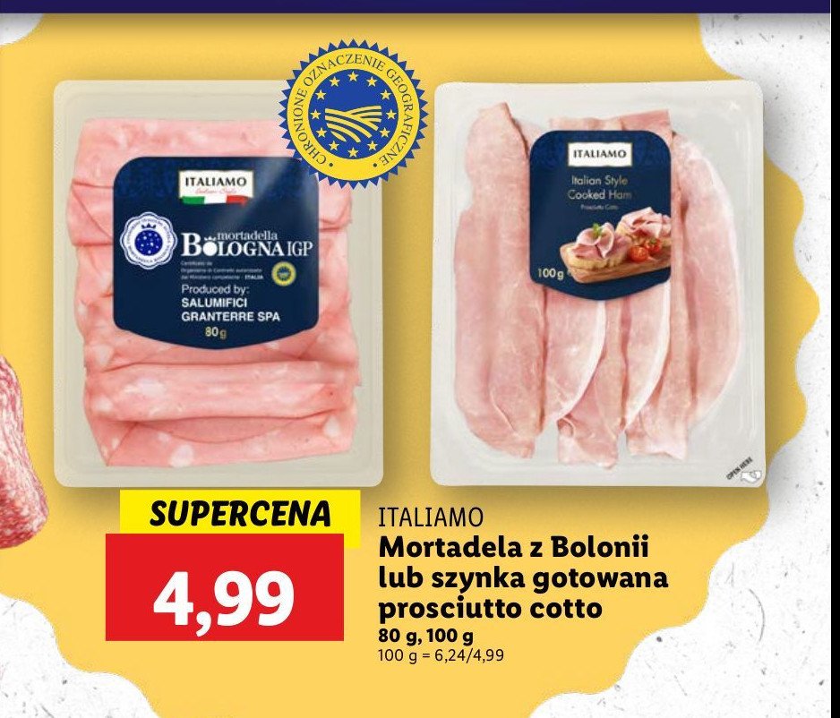 Szynka prosciutto cotto Italiamo promocja w Lidl