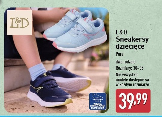Sneakersy dziecięce 30-35 L&d promocja w Aldi