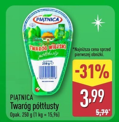 Twaróg półtłusty Piątnica promocja w Aldi