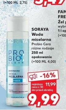Woda micelarna nawilżająca Soraya probio clean promocja