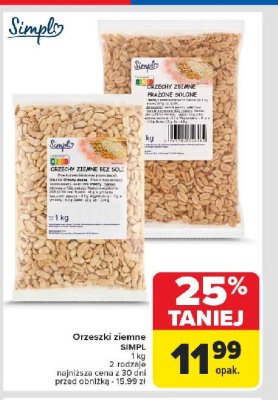 Orzechy ziemne bez soli Simply promocja