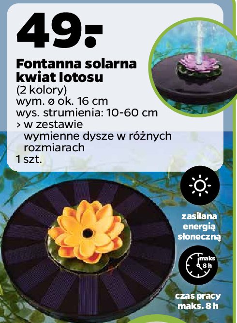 Fontanna solarna kwiat lotosu promocja
