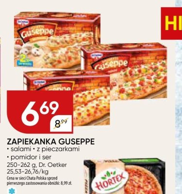 Zapiekanka Guseppe salami z pieczarkami, pomidor i ser Dr. Oetker promocja w Chata Polska