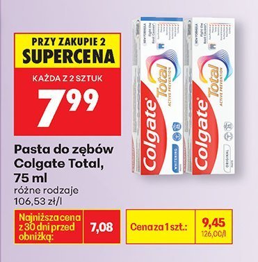 Pasta do zębów Colgate Total 75 ml promocja w Biedronka