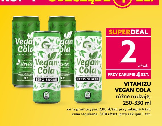 Napój zero Vitamizu vegan cola promocja