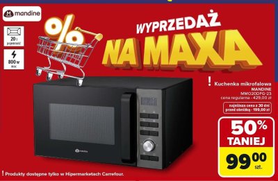Kuchenka mikrofalowa MANDINE MMO20DFG-23 promocja w Carrefour Market