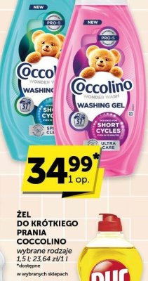 Żel do krótkiego prania Coccolino promocja w Euro Sklep