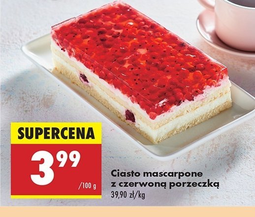 Ciasto mascarpone z czerwoną porzeczką promocja w Biedronka