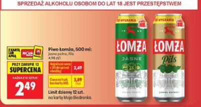 Piwo promocja w Biedronka