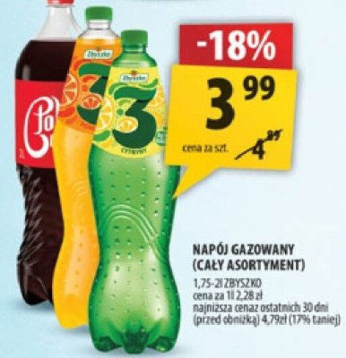Napój GAZOWANY (cały asortyment) 1,75-2l ZBYSZKO promocja w Arhelan
