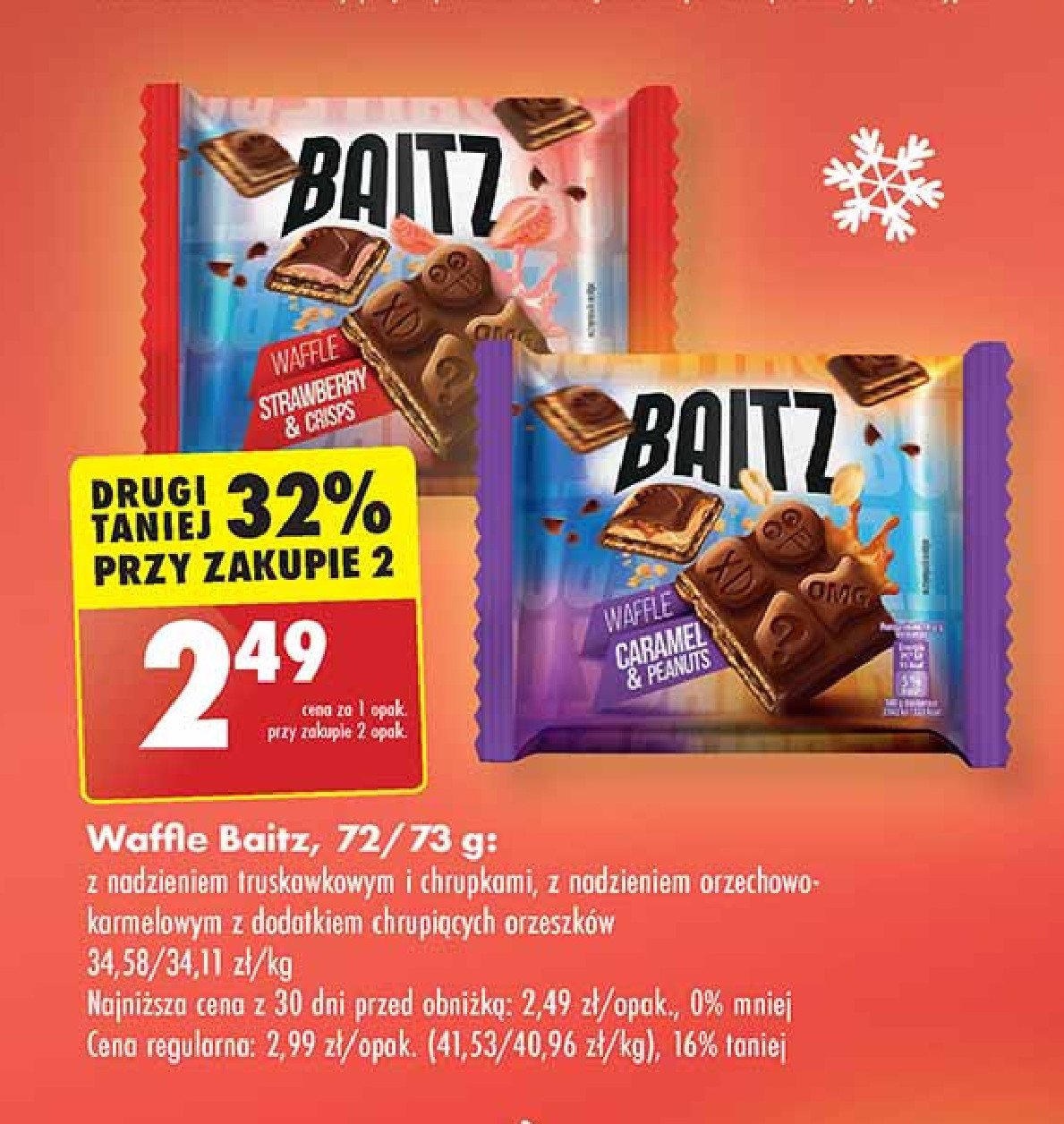 Wafle orzechowo-karmelowe Baitz promocja