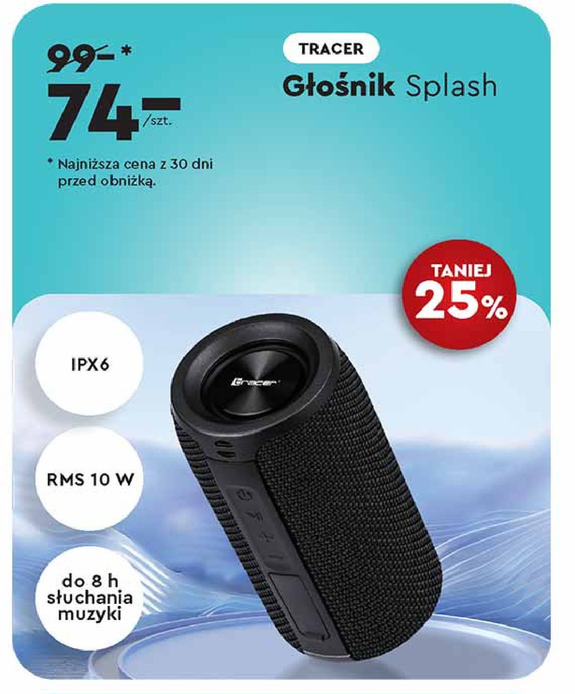 G艂o艣nik bluetooth tws splash l czarny Tracer promocja