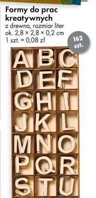 Formy do prac kreatywnych z drewna rozmiar liter ok. 2,8 × 2,8 × 0,2 cm promocja w Tedi