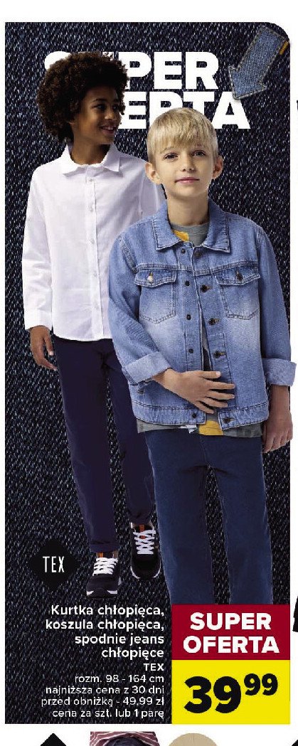 Kurtka chłopięca jeans 98 - 164 cm Tex promocja