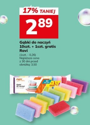 Gąbki do naczyń kuchenne 1szt. gratis Ravi (1szt. - 0,26) promocja w Hitpol