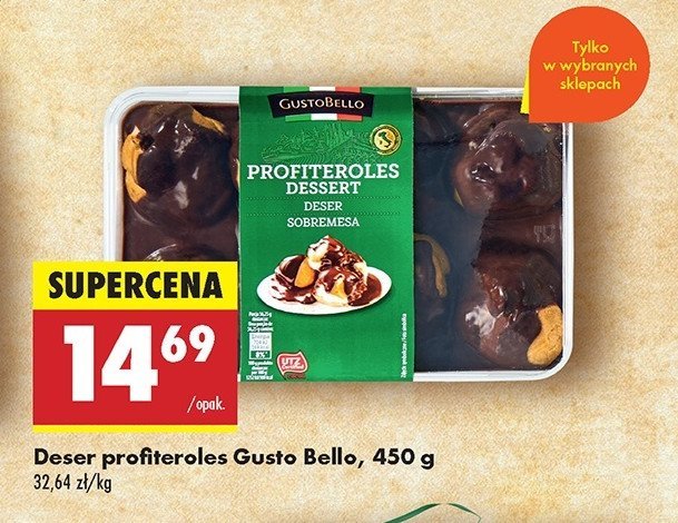 Deser profiteroles Gustobello (Biedronka) promocja