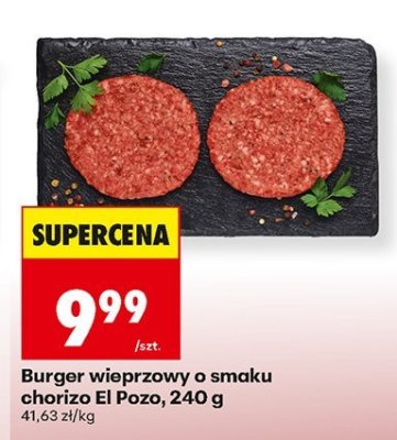 Burger wieprzowy o smaku chorizo El Pozo, 240 g promocja w Biedronka