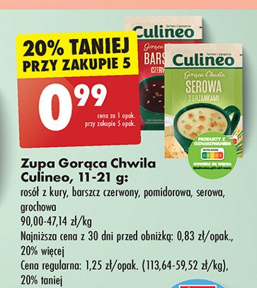 Pomidorowa z makaronem CULINEO GORĄCA CHWILA promocja