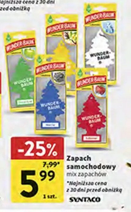 Zapach samochodowy wiśnia Wunder-baum promocja