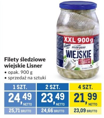 Filety śledziowe wiejskie Lisner promocja w Makro