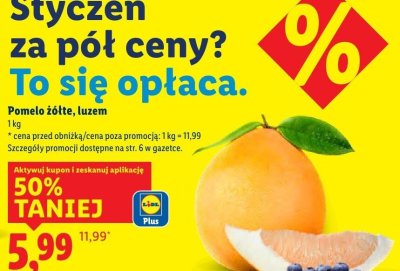 Pomelo żółte, luzem 1 kg promocja w Lidl