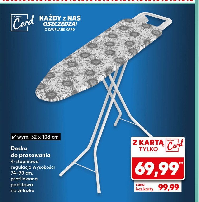 Deska do prasowania 32 x 108 cm promocja w Kaufland