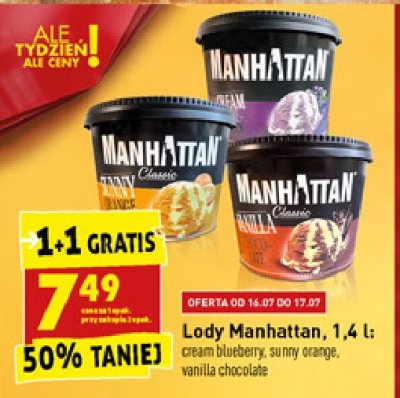 Lody sunny orange Nestle manhattan Manhattan (nestle) promocja