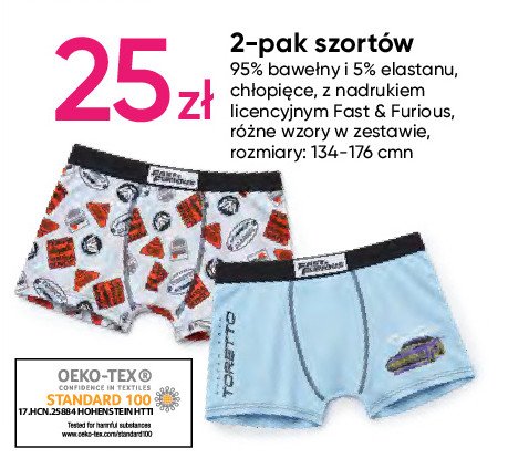 Szorty fast & furious rozm. 134-176 cm promocja