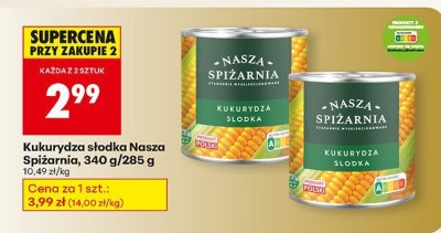 Kukurydza słodka Nasza Spiżarnia promocja w Biedronka