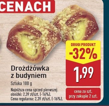 Drożdżówka z budyniem promocja w Aldi