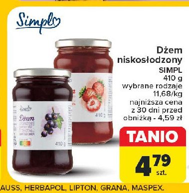 Dżem truskawkowy Simpl promocja w Carrefour Market