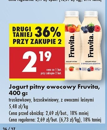 Jogurt truskawka Fruvita promocja w Biedronka