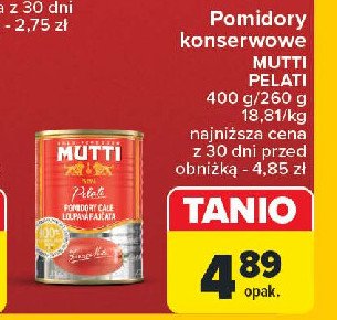 Pomidorki pelati całe bez skórki Mutti promocja