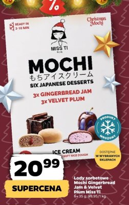 Lody sorbetowe Mochi Gingerbread Jam & Velvet Plum promocja w Netto