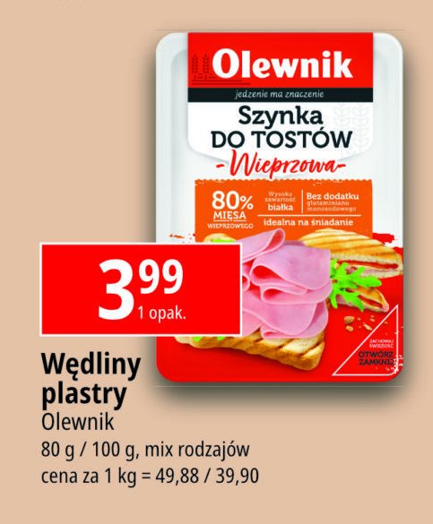 Szynka do tostów Olewnik promocja