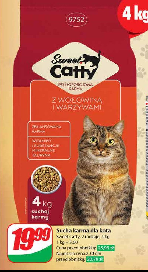 Karma dla kota z wołowiną i warzywami Sweet catty promocja